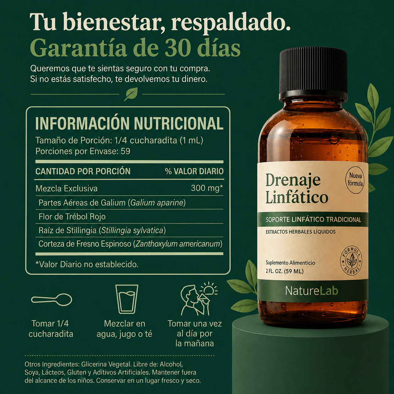 Drenaje Linfático Líquido - Reduce la hinchazón abdominal en 7 días sin dietas ni ejercicios